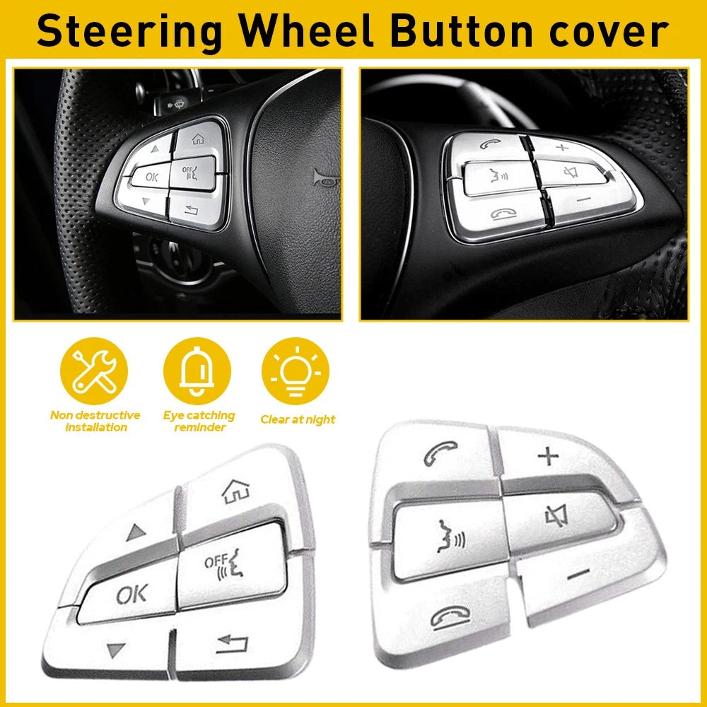 Steering Wheel Button Trim for Mercedes A B C GLA GLS GLE CLS (2015–2023)
