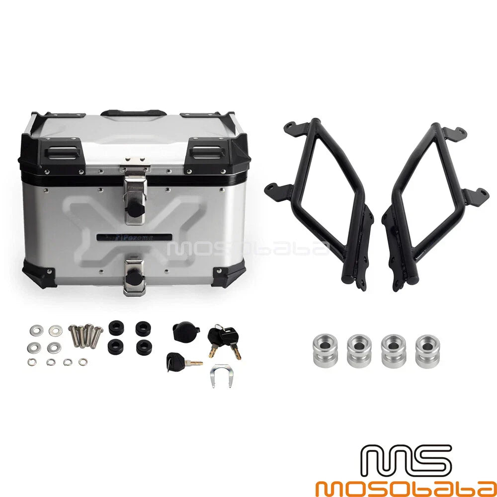 Silver Tail Box Luggage Case with Rack for Harley Softail FXLR (2018)