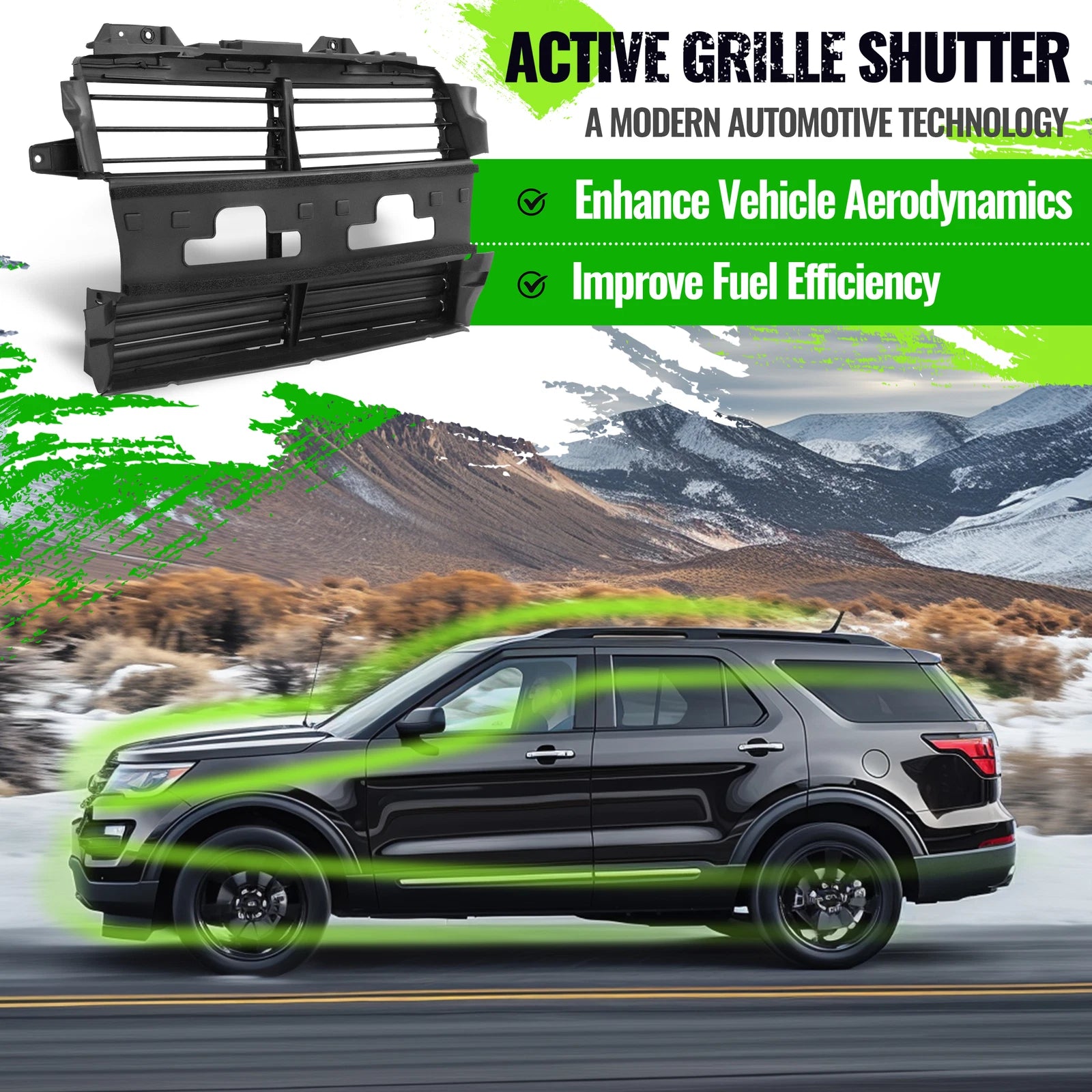 Radiator Grille Air Shutter Control Assembly for Ford Explorer (2013–2019)