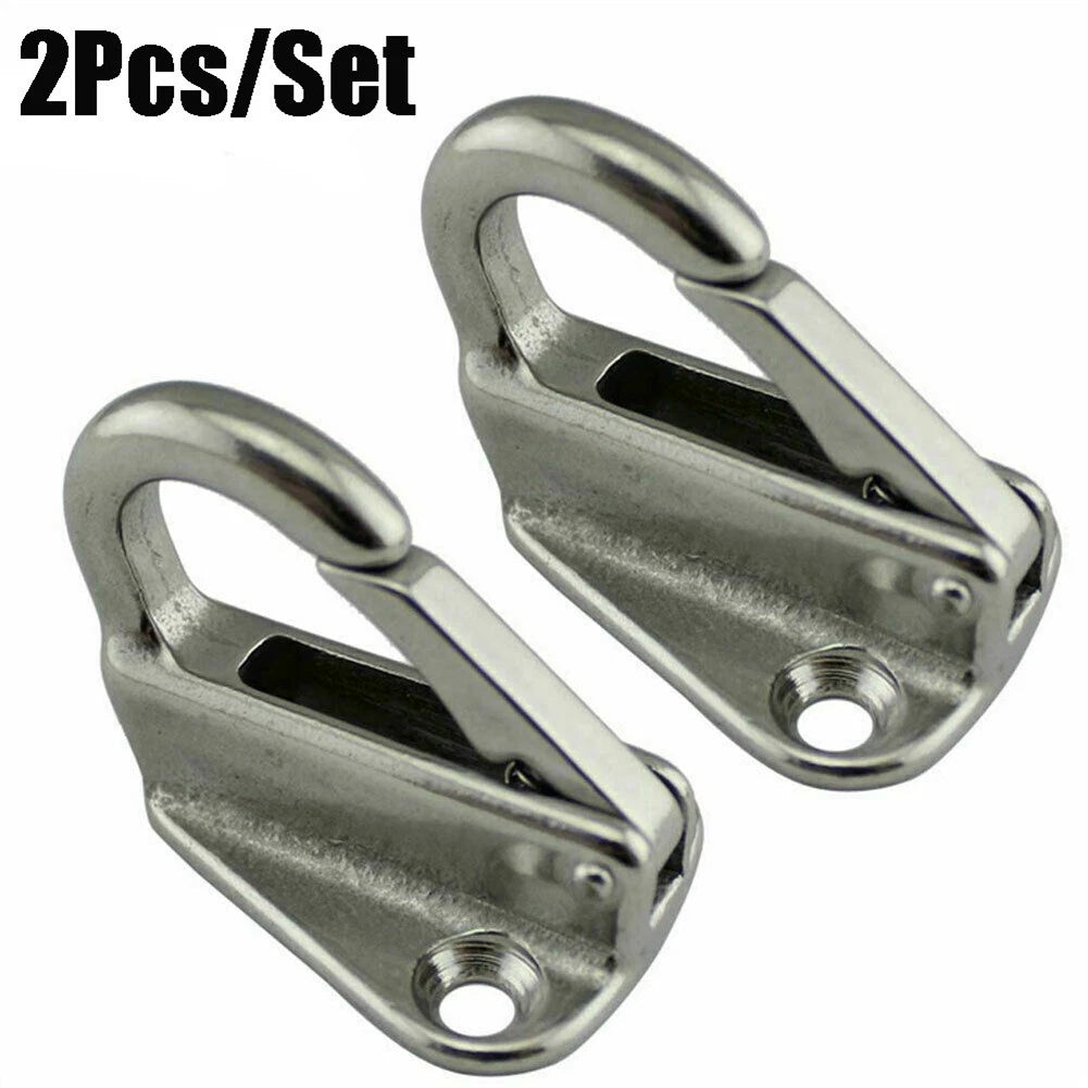 2X 316 Stainless Steel Spring Snap Fending Hook for Marine Hardware