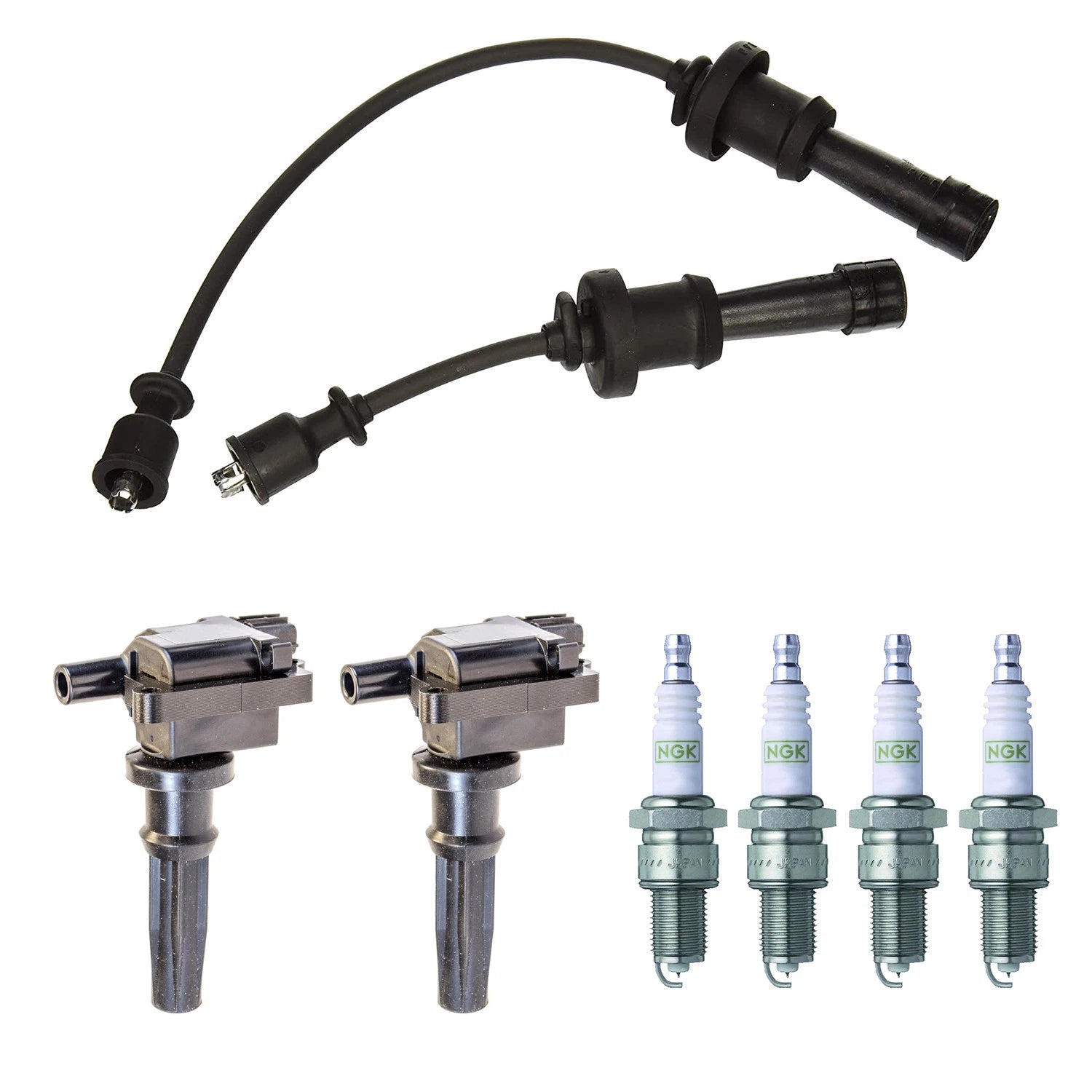 Set of 2 Ignition Coil Wires & 4 NGK Platinum Spark Plugs for Sonata (2011–2014)