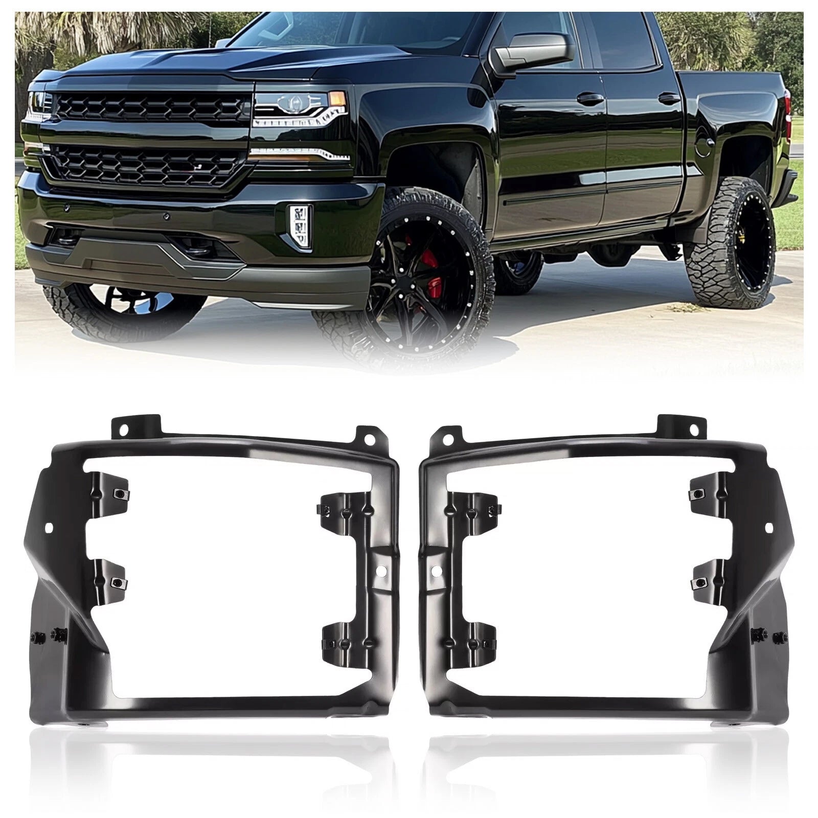 Set of 2 Bumper Brackets for Chevrolet Silverado 1500 (2016–2018)