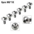 Set of 6 Alloy M6x10mm Torx Head Screws for Bike Motorcycle