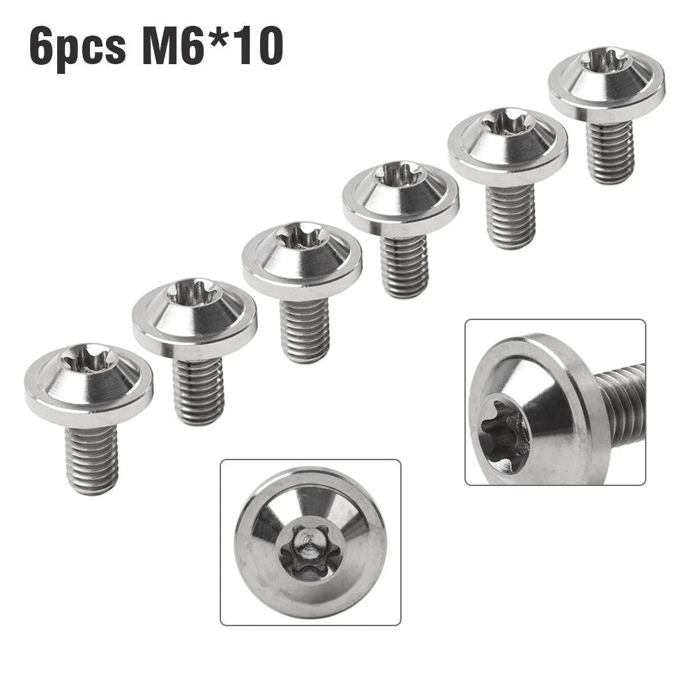Set of 6 Alloy M6x10mm Torx Head Screws for Bike Motorcycle