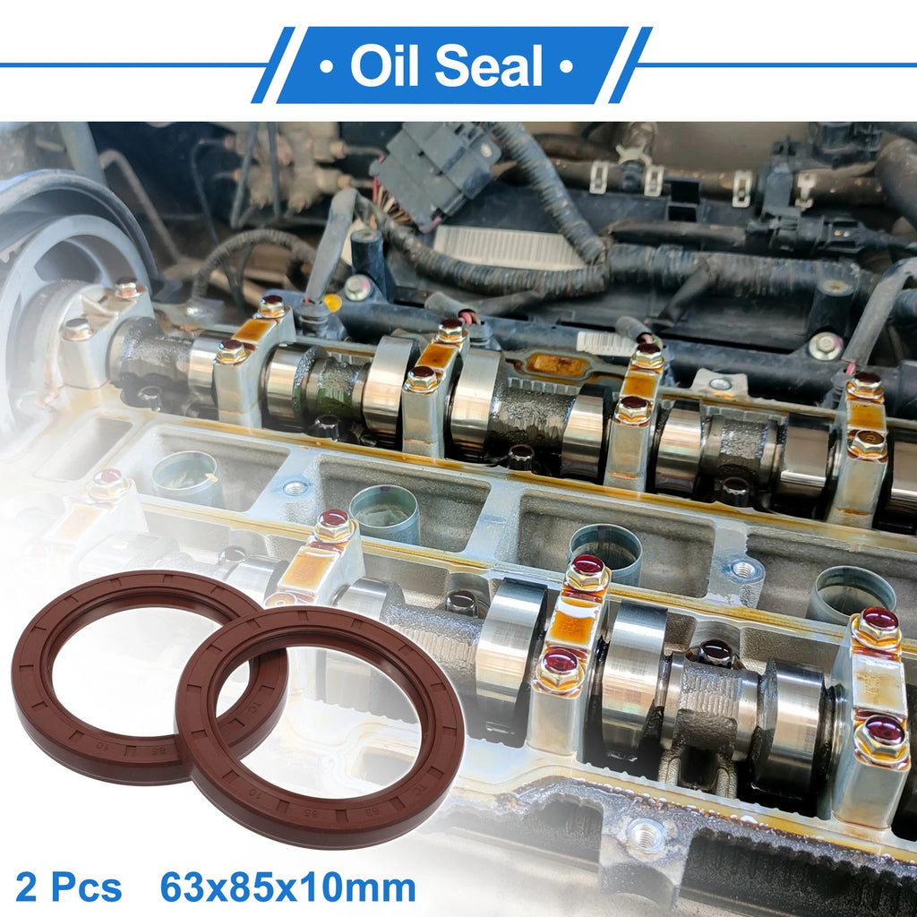 Set of 2 Oil Seal Rotary Shaft Seal FKM Rubber 63x85x10mm
