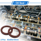 Set of 2 Oil Seal Rotary Shaft Seal FKM Rubber 63x85x10mm