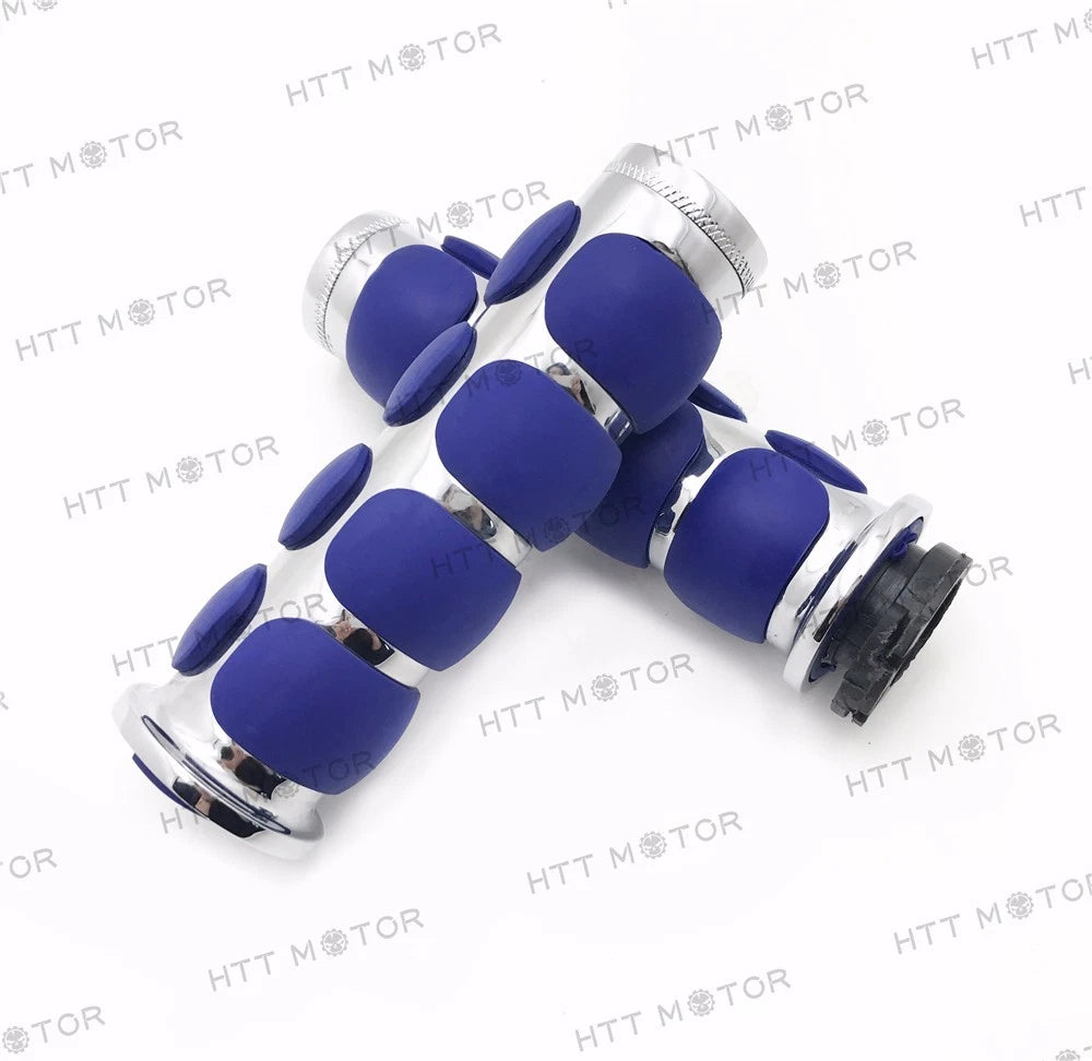 1" Blue Chrome Billet Aluminum Hand Grip for Harley FXDL Dyna Low Rider