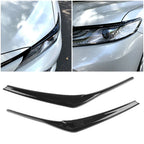 Gloss Black Front Headlight Eyelid Eyebrows Covers for Toyota Camry (2018–2022)