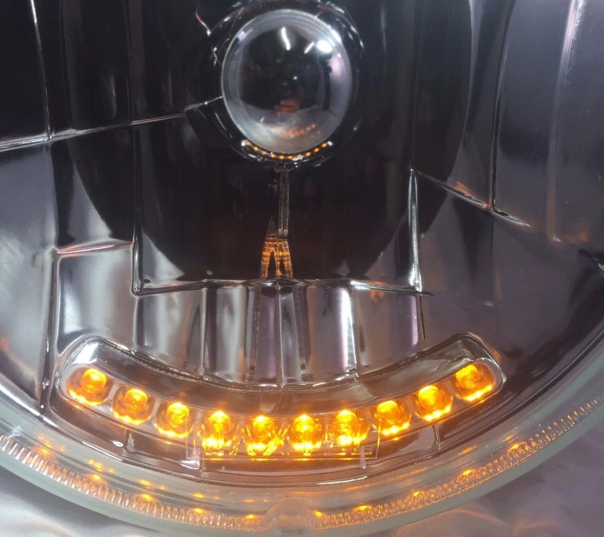 7 Inch Crystal Headlights Kit with LED Amber Turn for Dietz Buckets (2) (Fits Dietz)