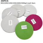 30-Pack 1.7 Inch Hook & Loop Wet/Dry Sanding Discs 800-3000 Grit
