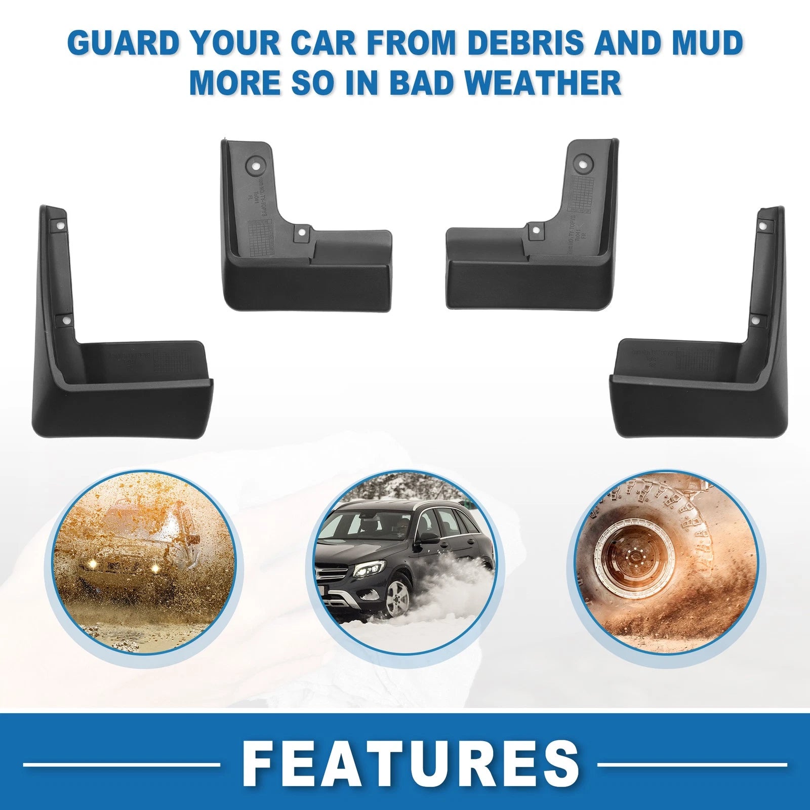 Mud Flap Splash Guard for Toyota Prius Hatchback (2010–2015)