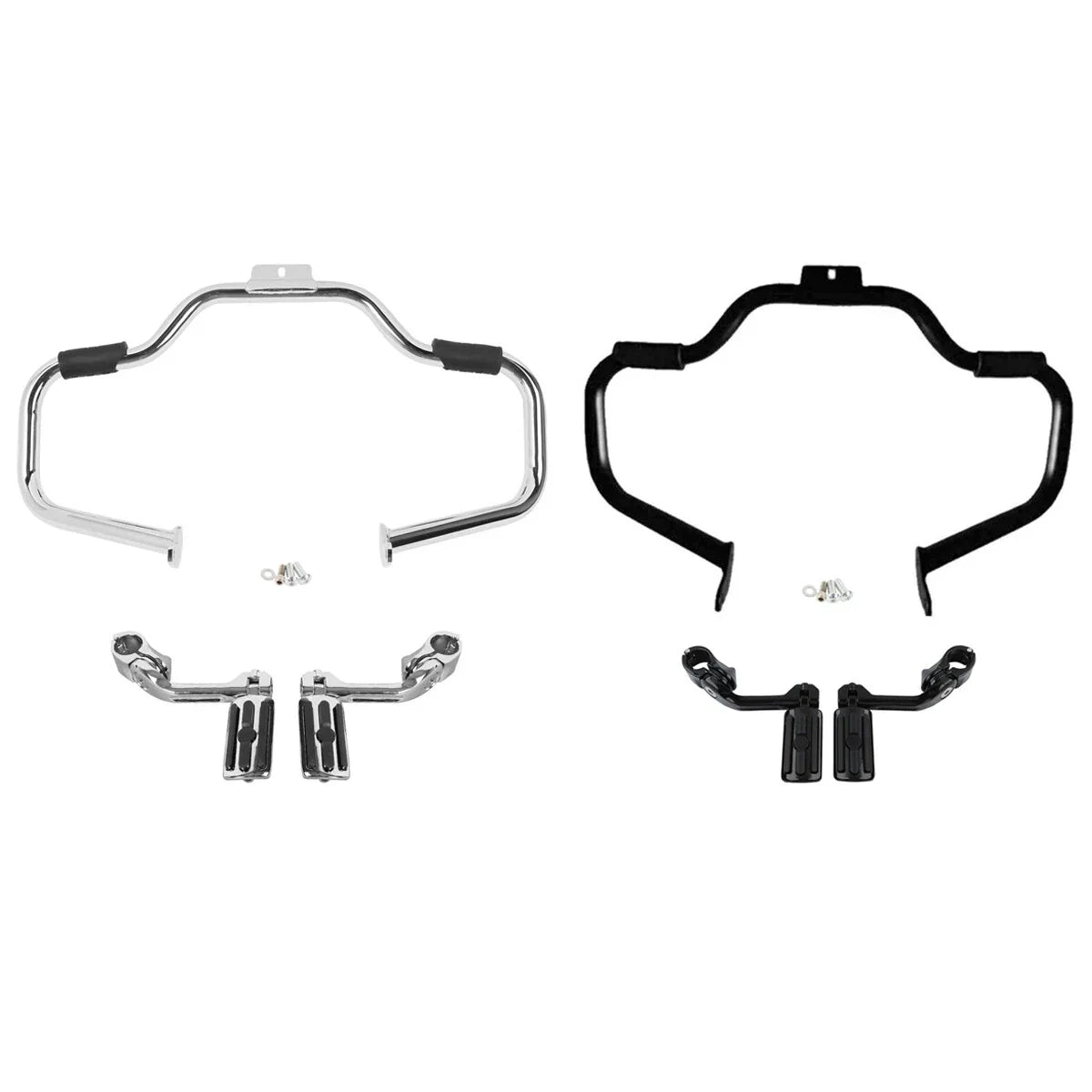 Mustache Engine Guard Crash Bar Footpegs for Harley Softail Deluxe (2000-2017)