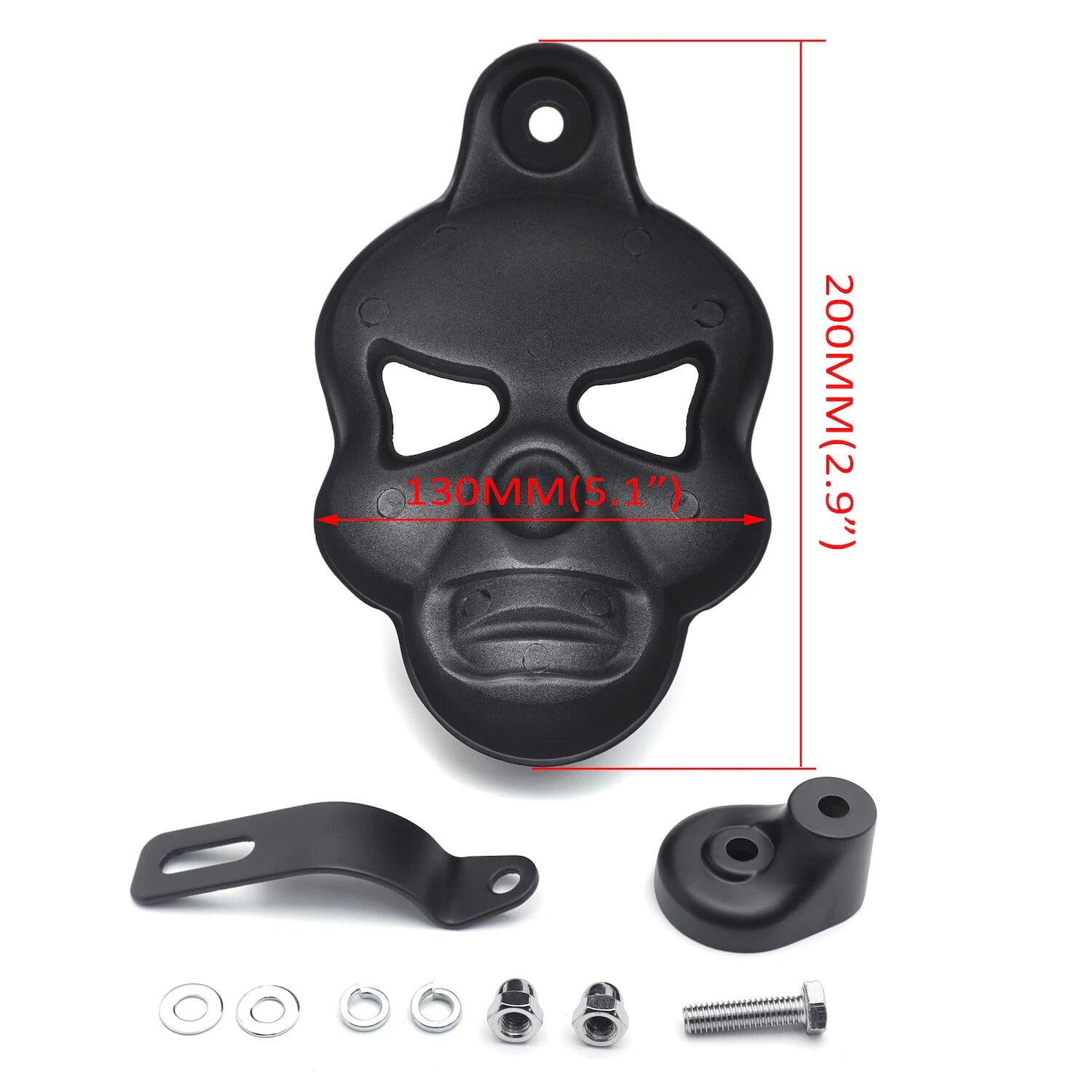 Black Skull Horn Cover for Harley Big Twins V-Rods (1992–2020)