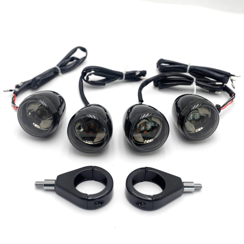 Smoke Lens Turn Signals Kit for Harley Davidson Bullet (41mm)