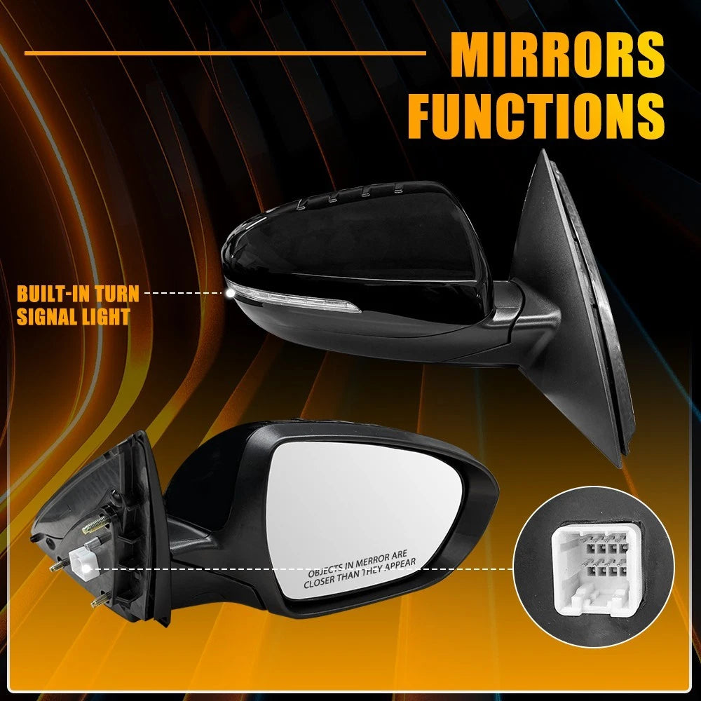 Pair Power Folding Heated Door Mirrors for Kia Optima (2012-2013)