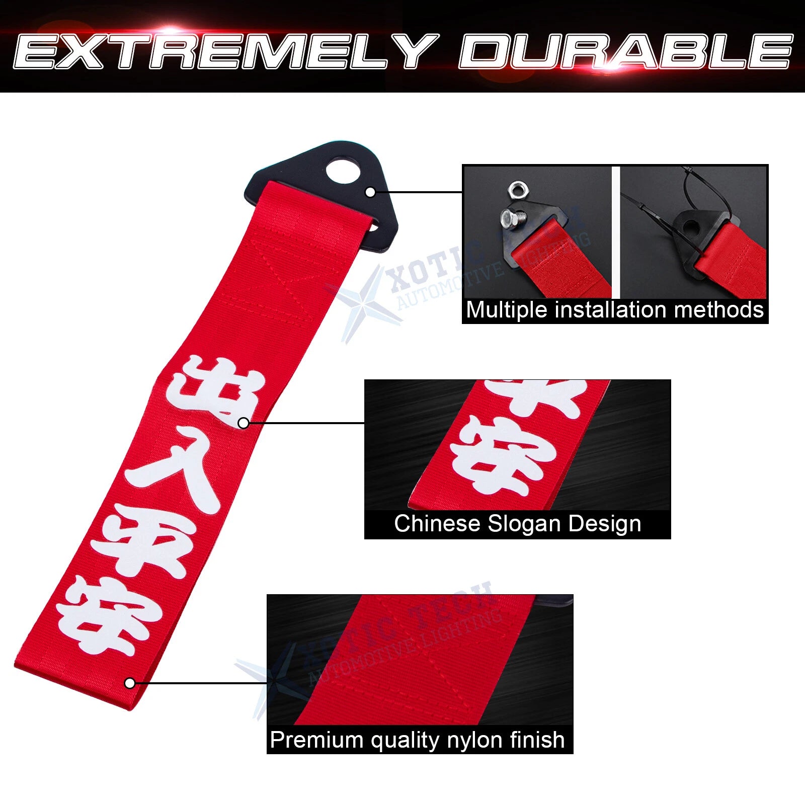 Sport Heritage Car Bumper Towing Strap Tools for Ram Lincoln Rivian (2X)