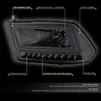 Smoked/Clear C-LED DRL Sequential Turn Signal Headlights for RAM 1500 (2009–2024)