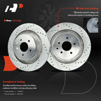 Rear Drilled Brake Rotors for Nissan 350Z 370Z Infiniti G37 Q60 (2003–2020)