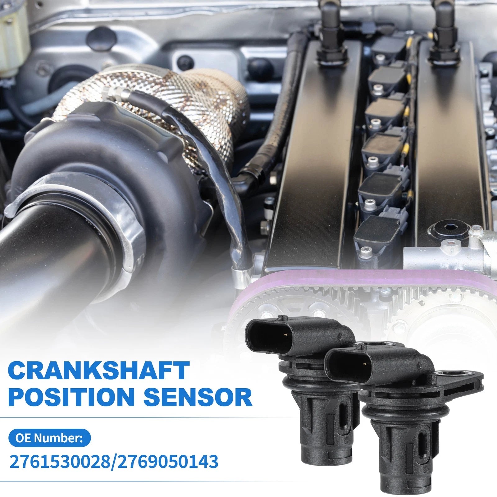 2X Engine Crankshaft Position Sensor for Mercedes-Benz (CKP 2761530028)
