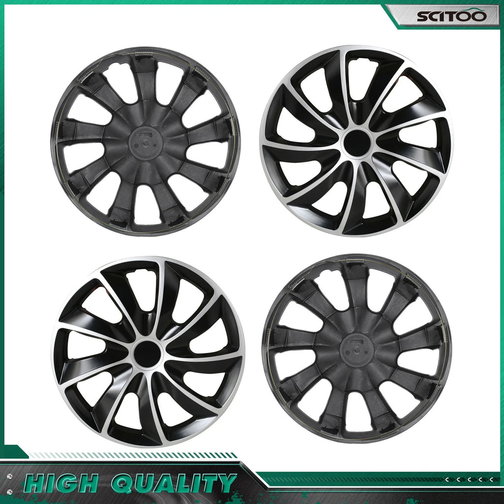Set of 4 Snap On 17" Silver Wheel Covers Hub Caps for R17 Tire & Rim
