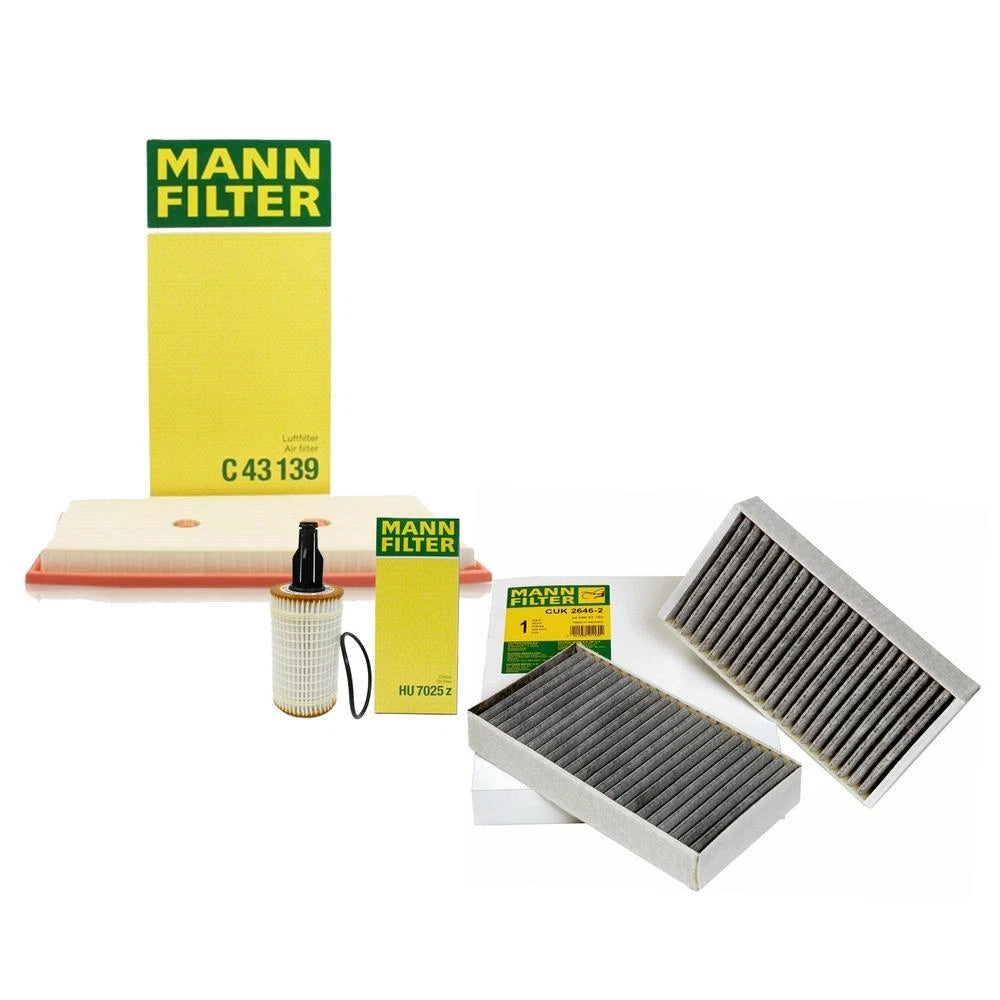 Mann Oil Air Carbon Cabin Filter Service Kit for Mercedes W166 ML350 (2012–2015)