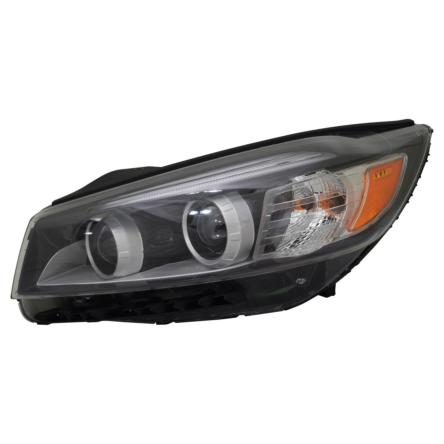 Replacement Driver Side Halogen Headlight Assembly w/LED Light Bar