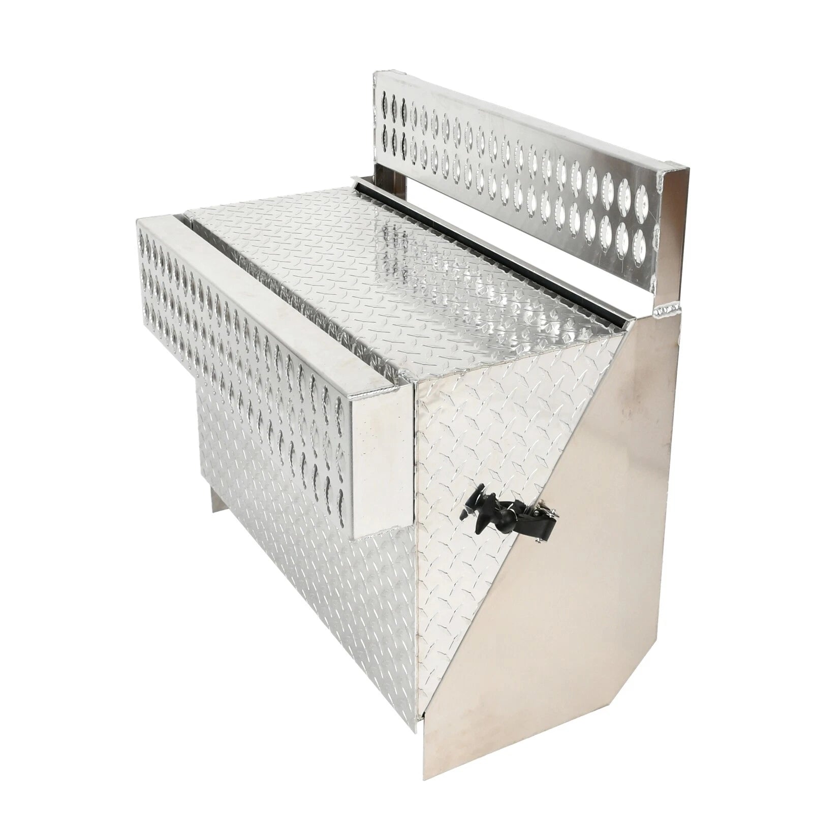 Aluminum Diamond Plate Step Battery Box Tool Box for Peterbilt 378 379 389 (31"x30"x19")