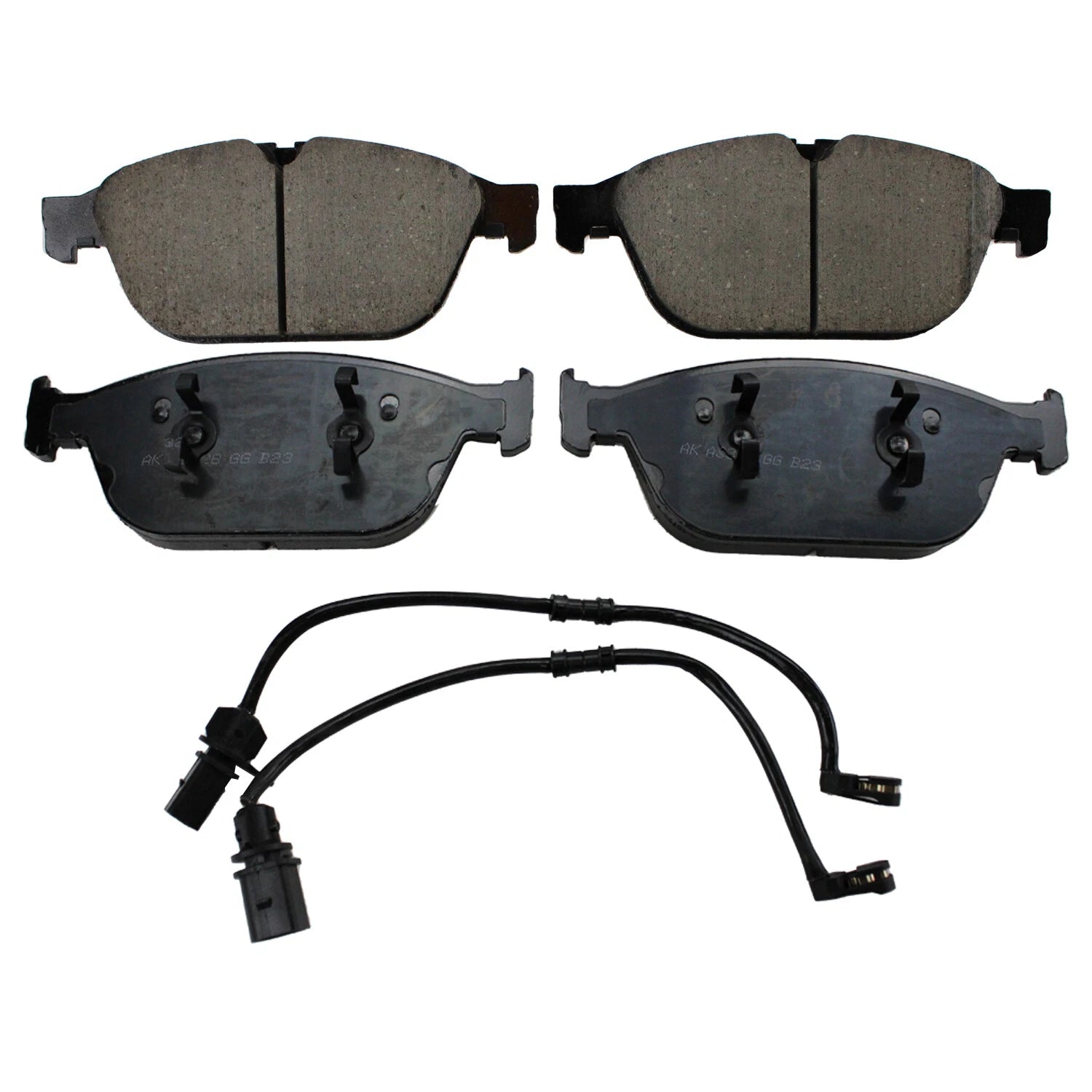 Set of 4 Akebono Euro Front Ceramic Disc Brake Pads & Sensor for Audi A8 (2010–2017)