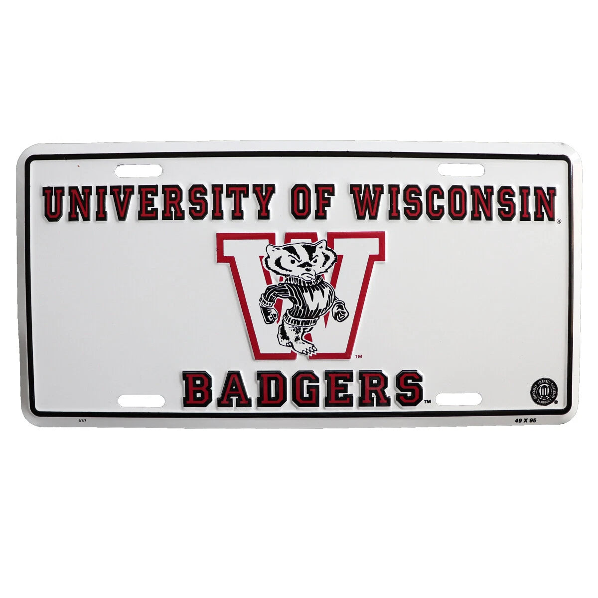 University of Wisconsin Badgers License Plate Tag 6x12