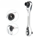 1/4 Inch Drive Mini Ratchet Wrench - Chrome Vanadium Steel, 72 Tooth
