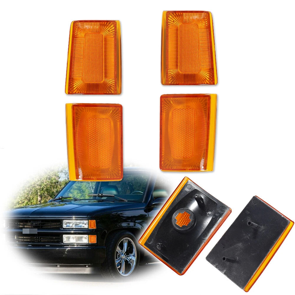 Set of 4 Amber Front Side Marker Lights for Chevy C/K 1500 (1988–1993)