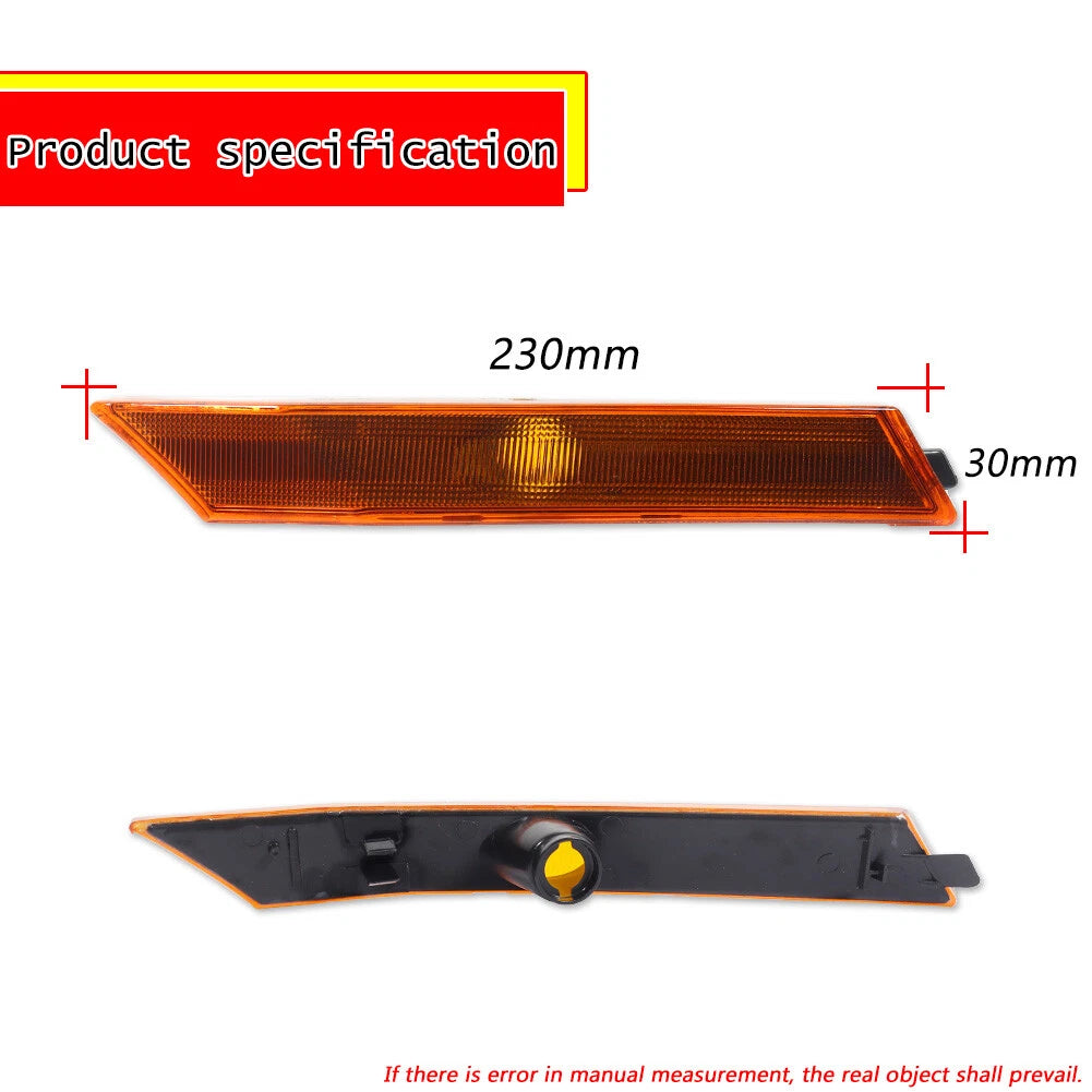 2X Amber Lens Front Side Marker Lights for Ford Fusion & Mercury Milan (2006–2009)