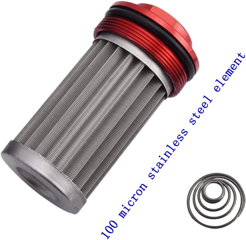 Inline Fuel Filter 100 Micron Cleanable 6AN Adapter for Universal Applications