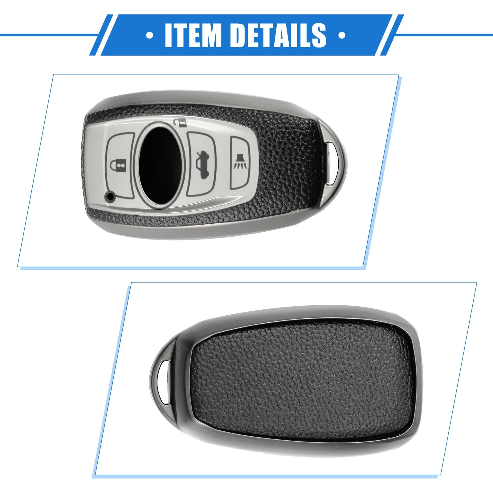 Set of 4 Button Smart Remote Key Shell for Subaru Ascent (2019–2022) TPU Silver Tone