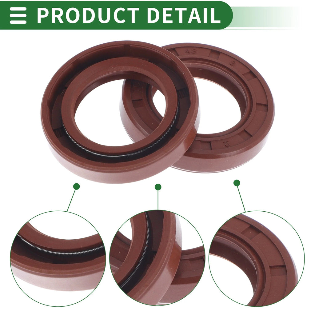 Set of 5 Oil Seal Rotary Shaft Seal FKM Rubber 27x43x8mm