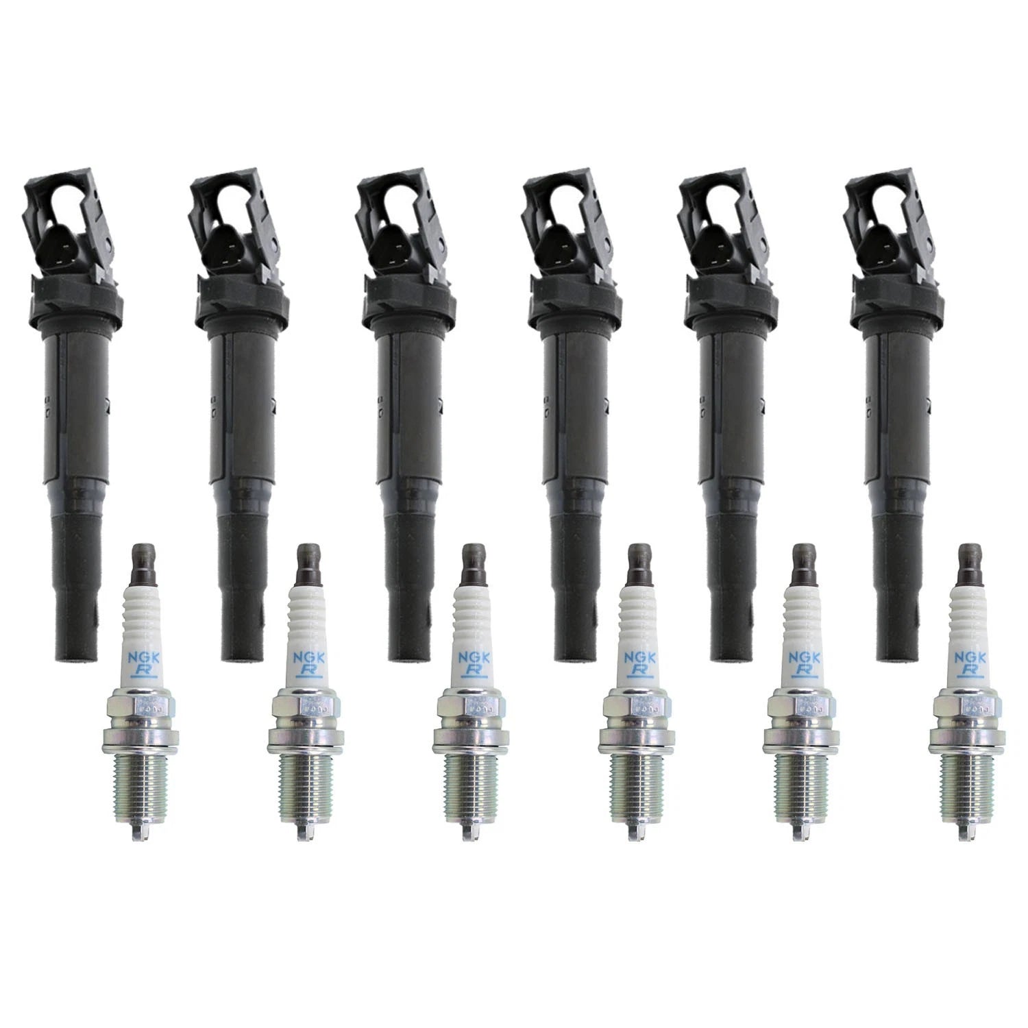 Set of 6 Ignition Coils & NGK Spark Plugs for BMW E46 E39 E83 E53 E85