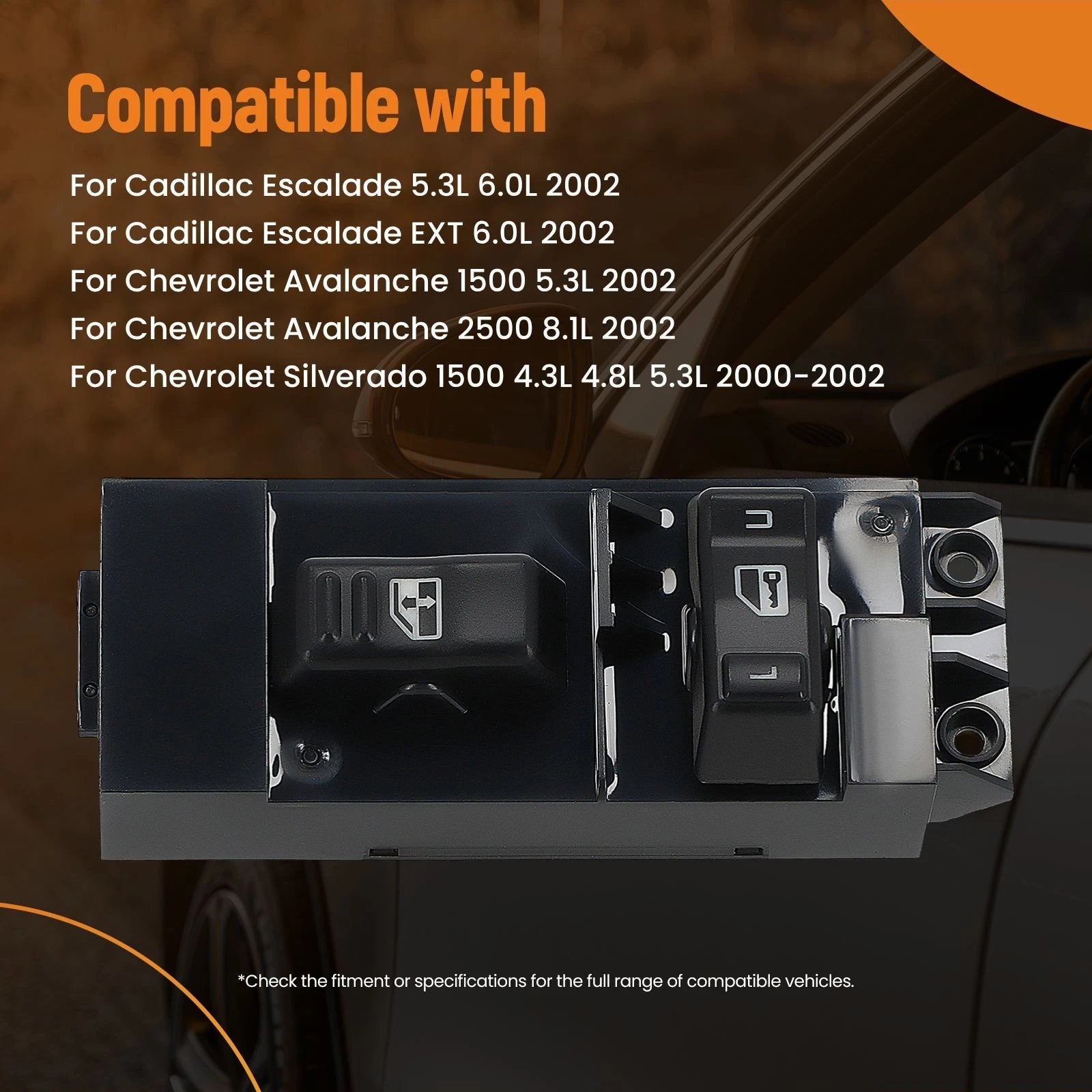 Passenger Side Window Door Lock Switch for Chevrolet Suburban Tahoe (2000–2002)