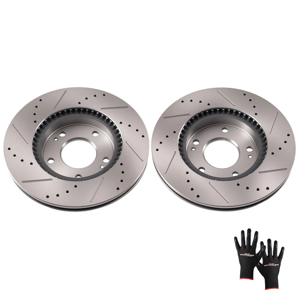 Front Brake Rotors Set for Hyundai Elantra Coupe (2013–2014) Kia Forte (2014–2018)