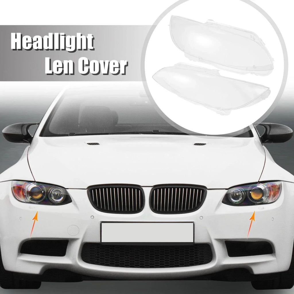 1 Pair Front Headlight Lens Cover PC Shell for BMW M3 (2008-2013)