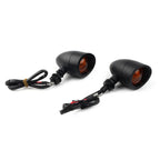 Black Retro Motorcycle Turn Signal Lights for Universal Fit