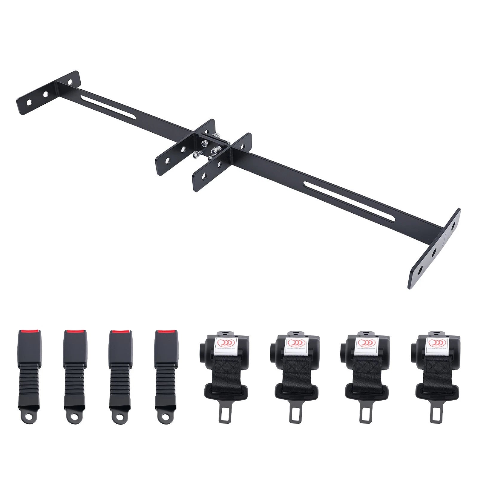 Set of 4 Golf Cart Belt Bracket Safety Kit for EZGO Yamaha Club Car (35"L)