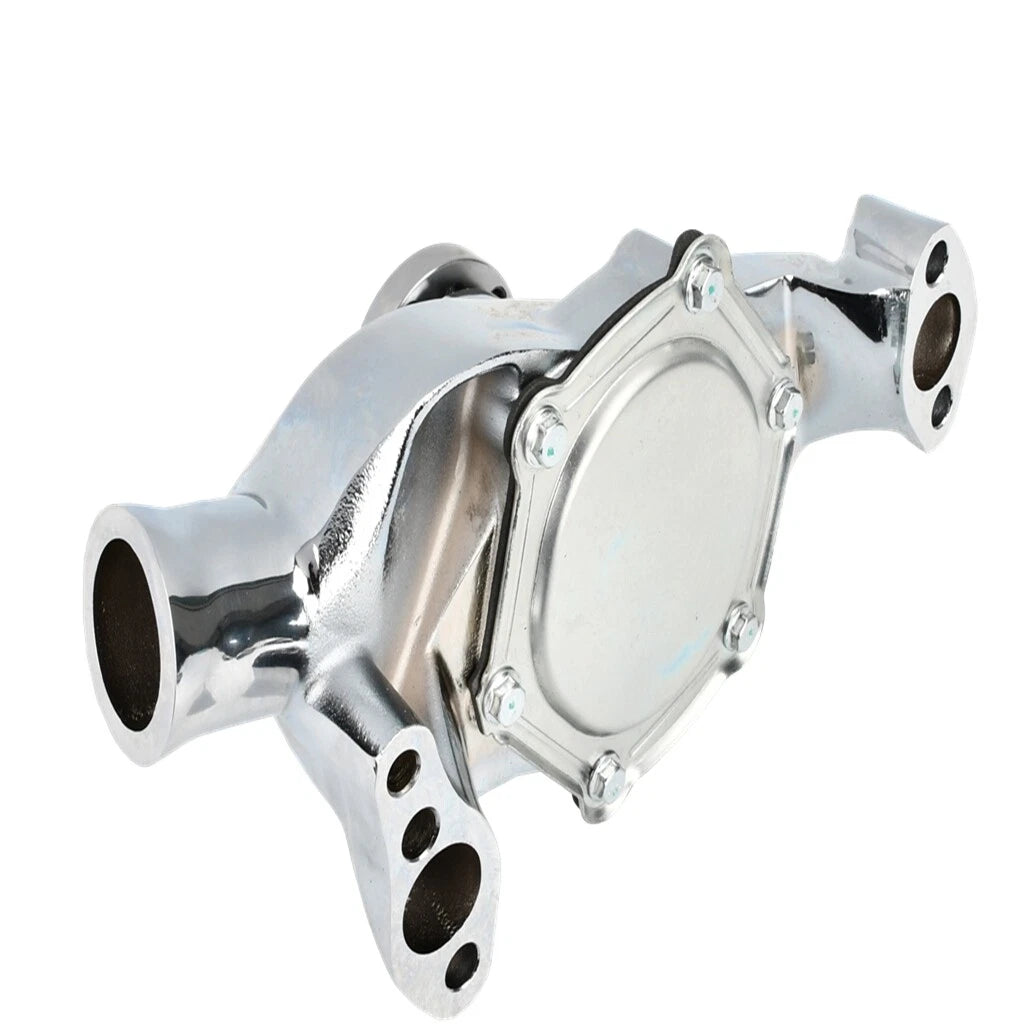 High Volume Short Water Pump for Chevy SBC 283 305 350 (Chrome)
