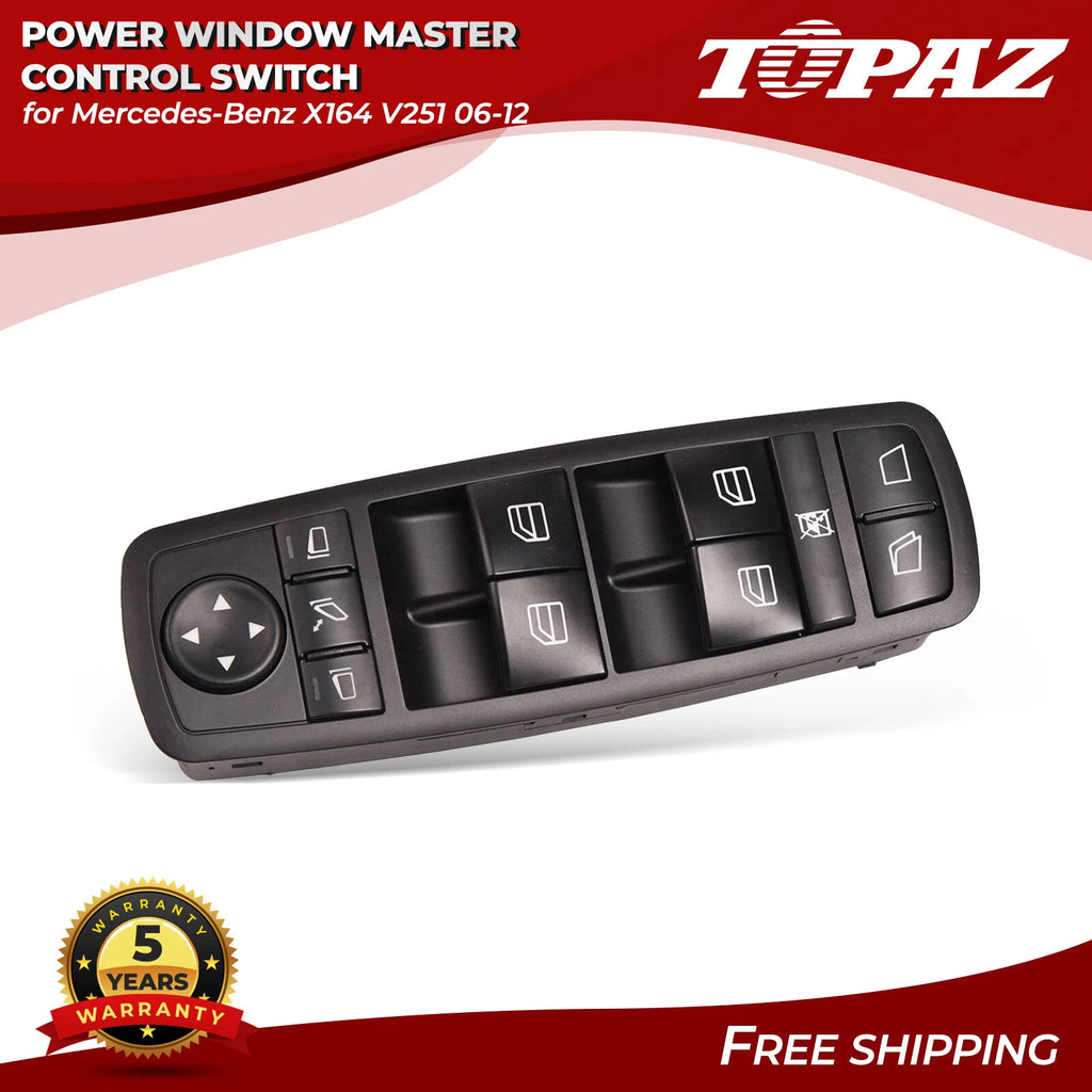 Front Left Power Window Master Control Switch for Mercedes-Benz X164 (2006–2012)