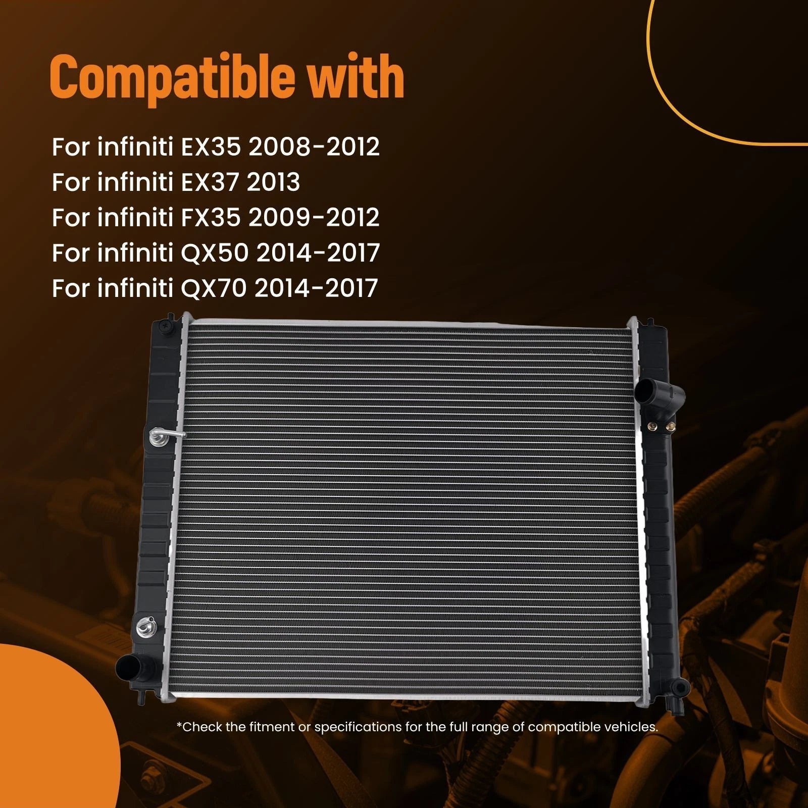 Aluminum Radiator for Infiniti FX35 QX70 (2009-2017)