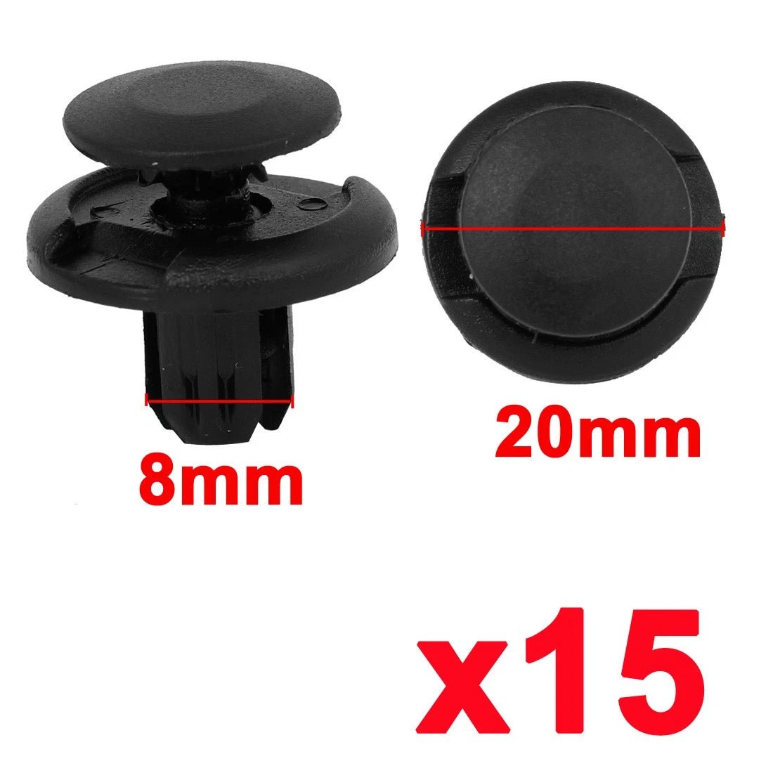 15 Pcs 8mm Nylon Rivet Fastener Clips for Honda Accord (1990–2023)