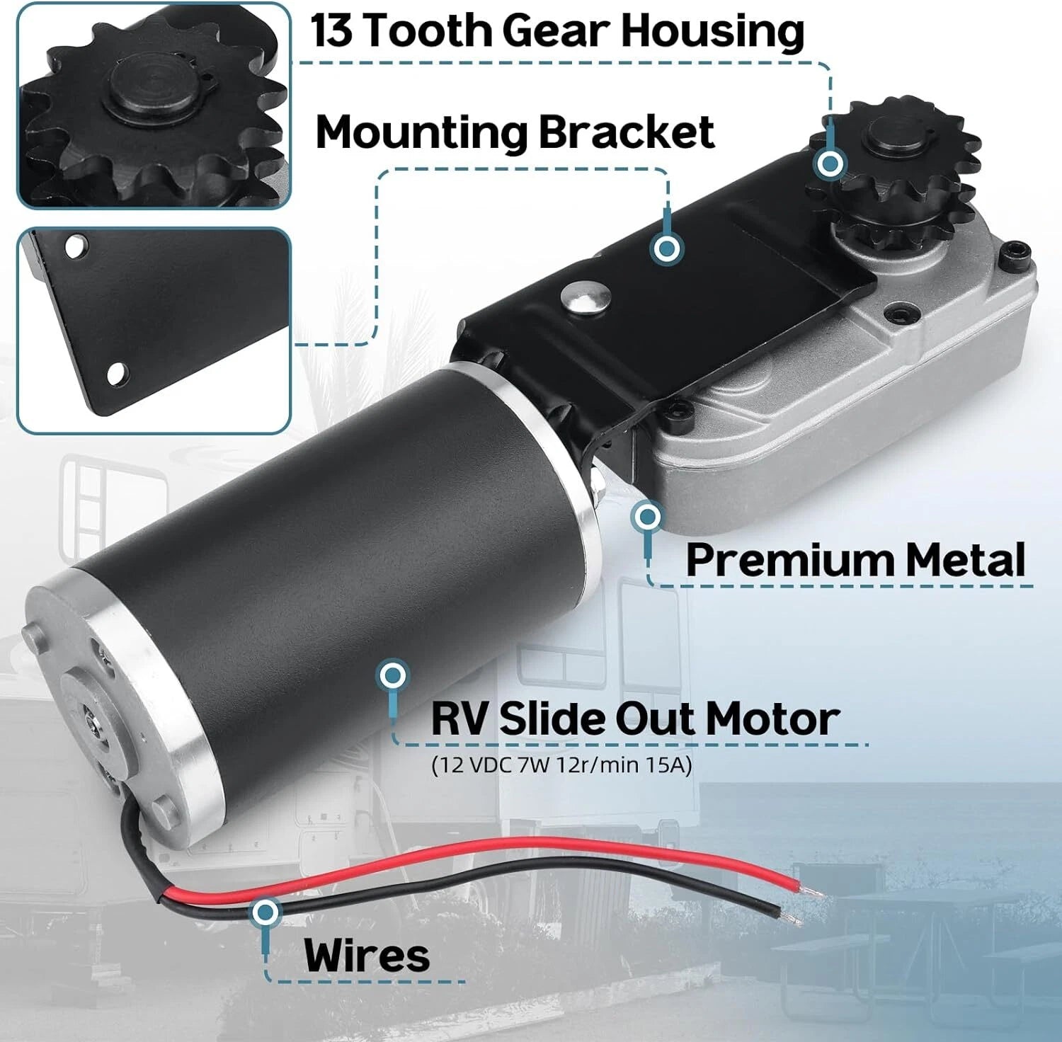 RV Slide Out Gear Box and High Output Motor for RV (R25075)