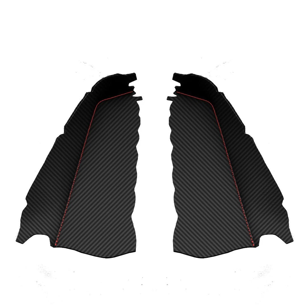 Door Panel Armrest for Ford F150 Lariat (2015–2020) PVC Carbon Red Stitch