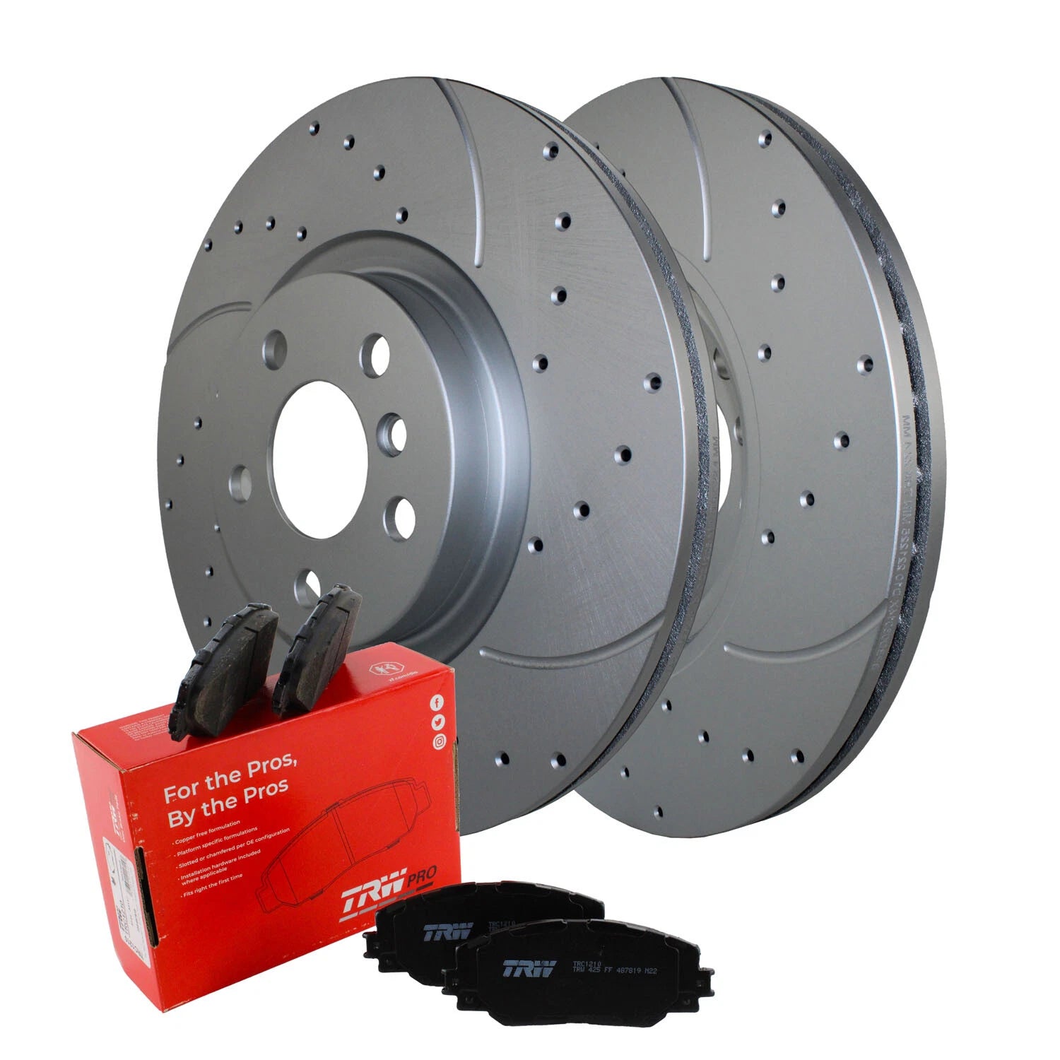 Front Brake Kit 330mm Drilled Rotors & TRW Pads for BMW F39 F48 Mini F60 (2017–2023)