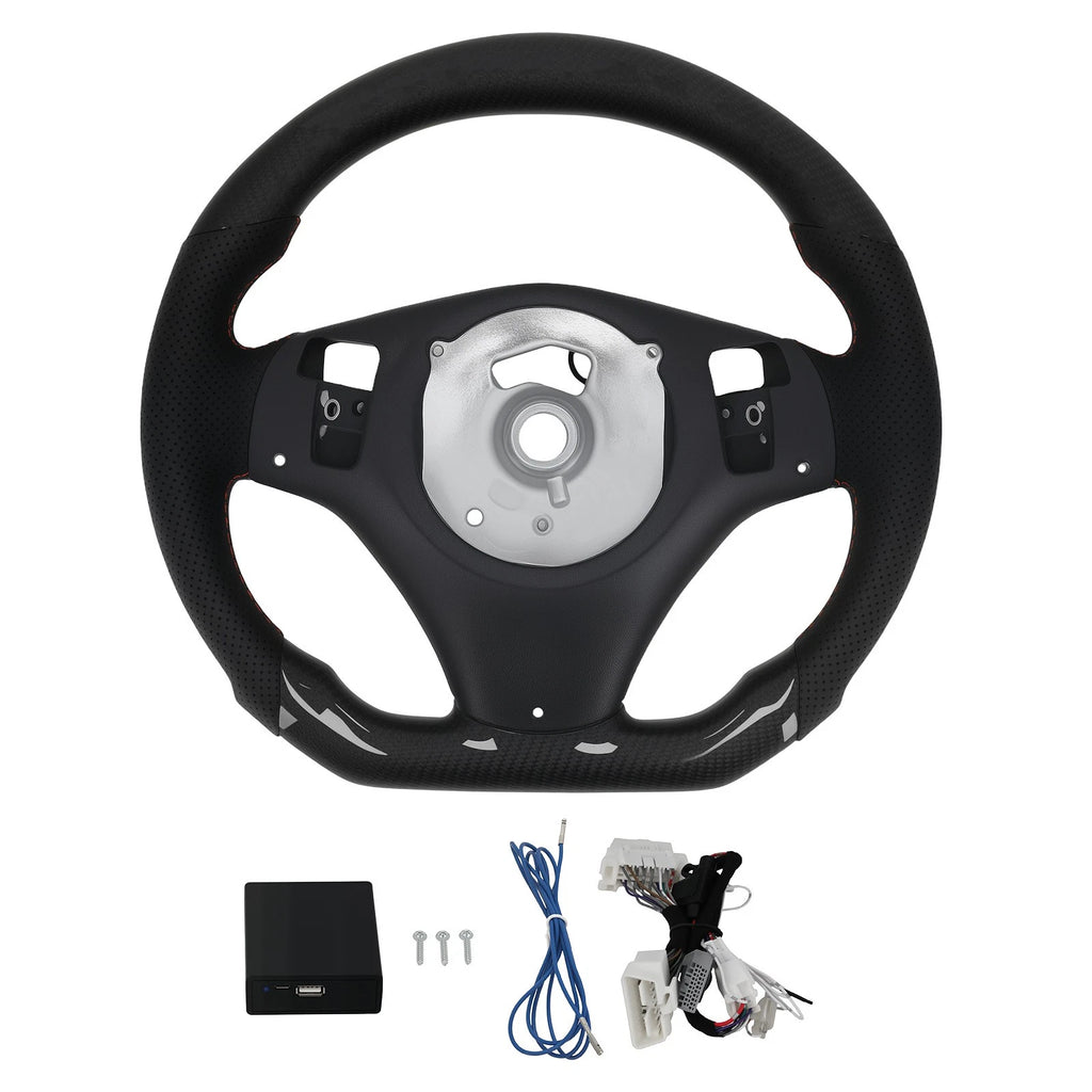 Real Carbon Fiber Racing LED Steering Wheel for BMW 335i M3 E92 320i (2006–2013)