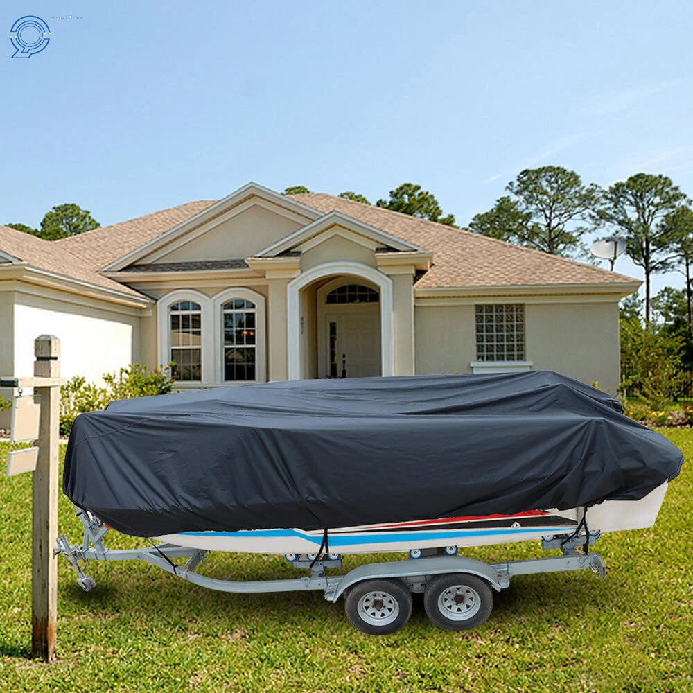 Boat Cover for V-Hull Tri-Hull 14-16FT (Trailerable, Waterproof)